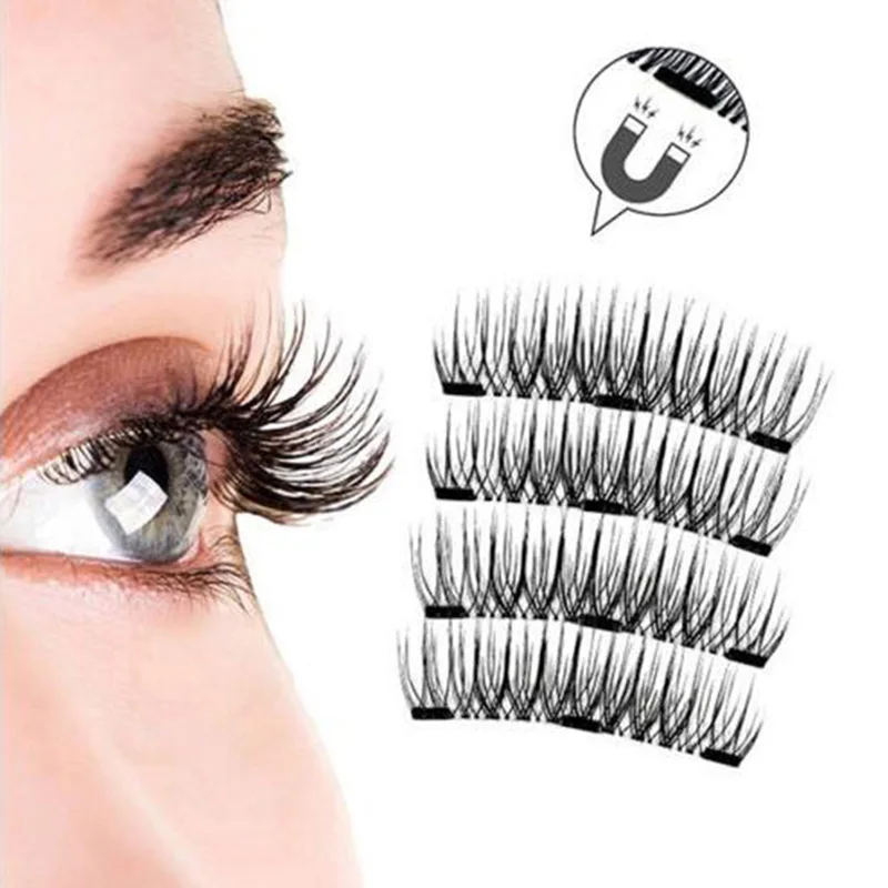 3D Magnetische Wimpers Met 3 Magneten Magnetische Lashes Natural Lange Valse Wimpers Magneet Wimper Extension Make Gereedschap