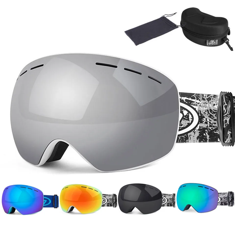 Fashion Ski Goggles Set Double Layers UV400 Anti-fog Big Ski Mask Glasses Skiing Snow Snowboard Goggles Men Women Ski Eyewear