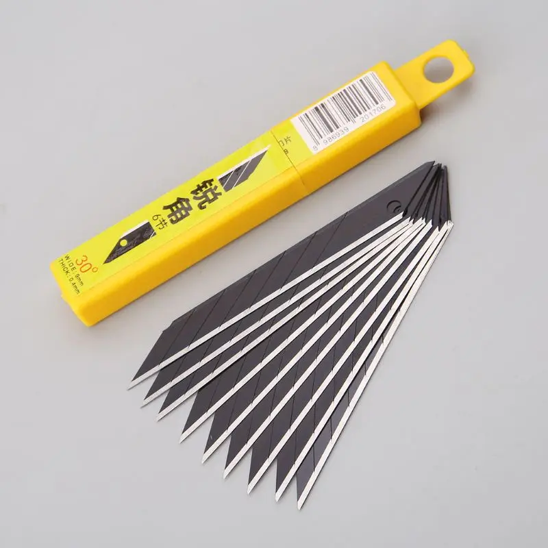 10pcs 30 gradi A Scatto Off Ricambio Lame Rasoio 9 millimetri Lama Da Barba Coltelli Utility Strumenti In Acciaio Carbonio NB-39/NB-41/NB-50