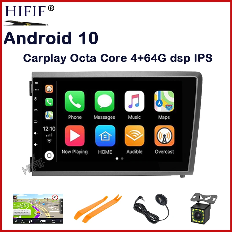 Ips Octa Core 4G + 64Gb Android 10 Car Dvd-speler Head Unit Voor Volvo S60 V70 XC70 2000-2004 Auto Gps Navigatie Radio Ips Scherm