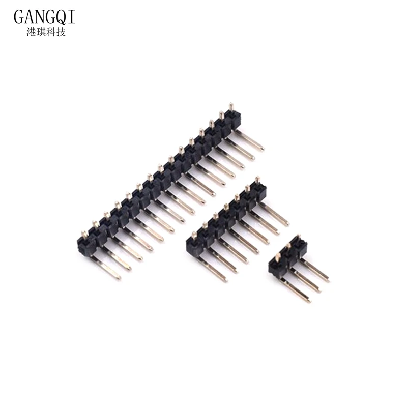 10PCS 2.54mm Single Row Right Angle PCB Board Copper Pin Header Connector Male Pinheader 1*3/4/10/12/15/40Pin for Arduino