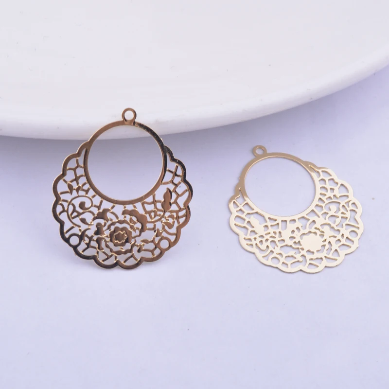 50 Stück AC7642 20*22mm Messing Laser-geschnittene Dünne Anhänger Silberfarben Charm DIY Schmuck Ohrring Herstellung – Detail 7