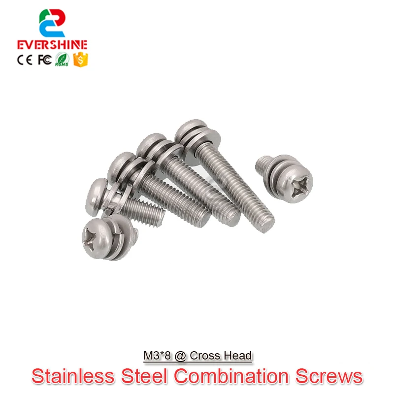 500Pcs/Lot M3*8 Stainless Steel Round Three Combination Screw Bolt For Fixed P2 to P10 Indoor LED Module Aliexpress Online Shop