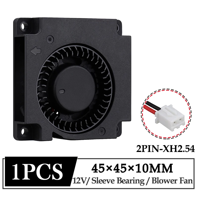 1Pcs Gdstime DC 12V Fan 45mm 45x45x10mm Exhaust Brushless 3D Printer Cooler 4.5cm 45mmx10mm Turbo Radial Blower Cooling Fan