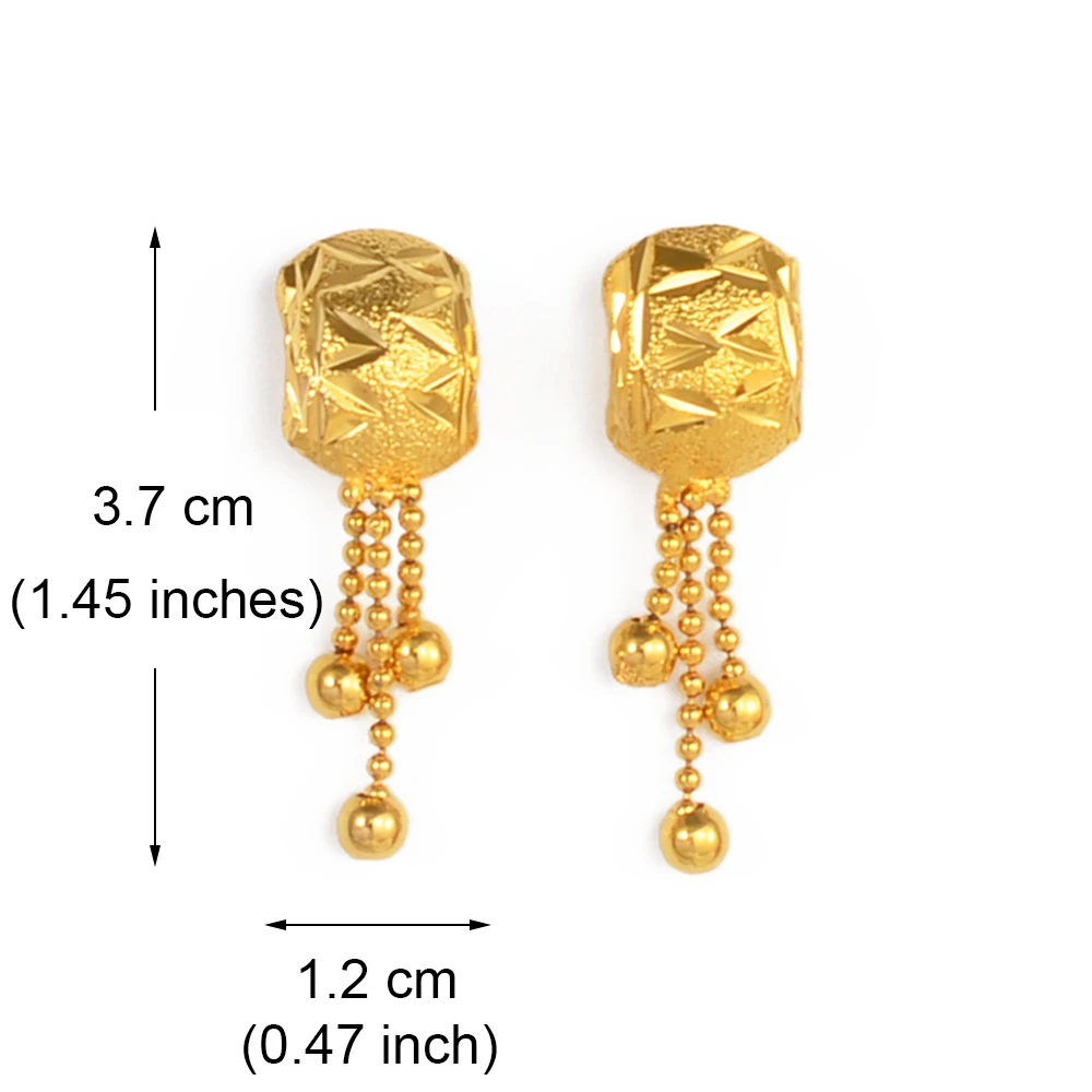 Anniyo New Metal Earrings With Rund Ball for Women/Girls Arab African Jewelry Gold Color Pendientes Weeding Productss @099806