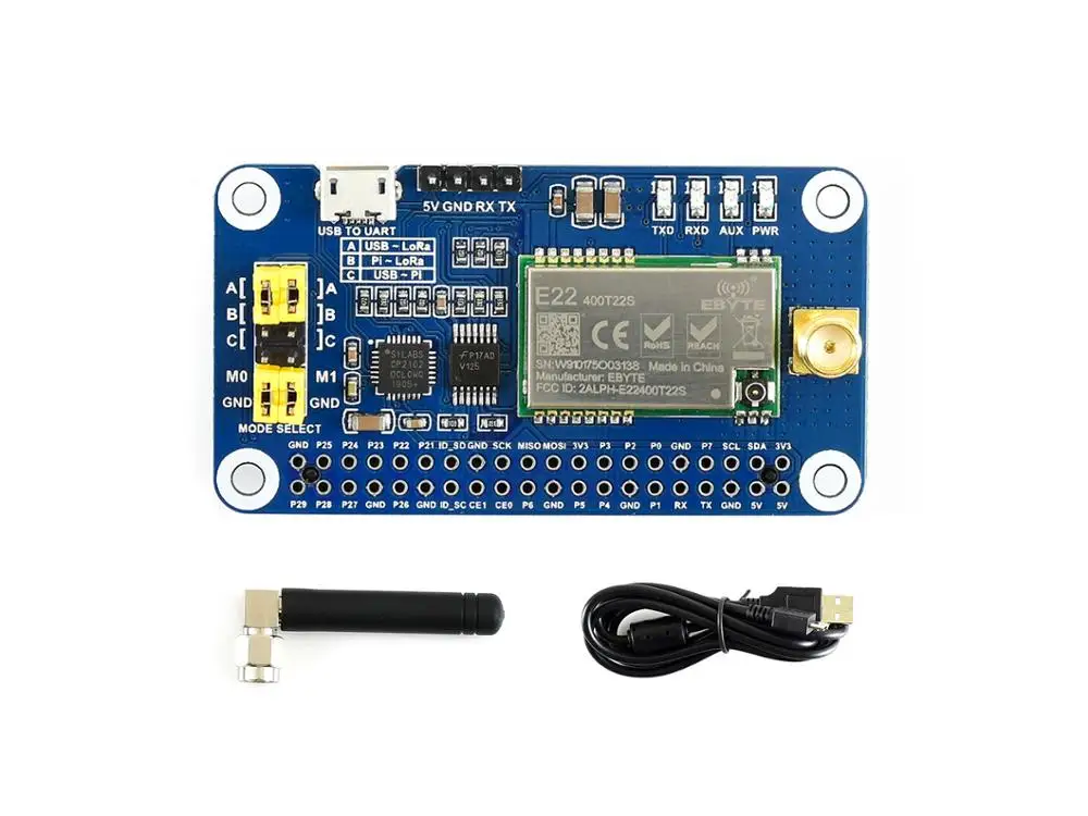 

Waveshare SX1268 LoRa HAT for Raspberry Pi, Spread Spectrum Modulation, 470MHz Frequency Band