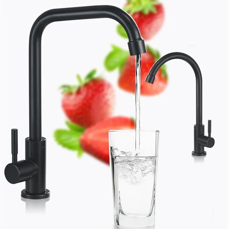 Durable Simple Kitchen Faucet Basin Sink Tap Single Cold Black Rotation Sink faucet Excellent Quality