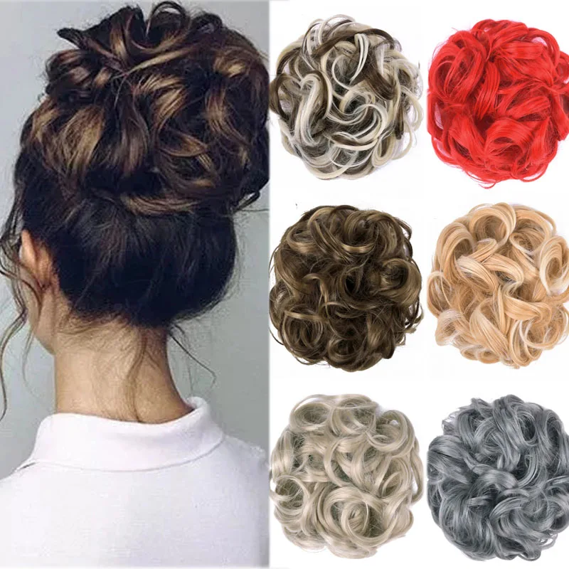 Jeedou 75g więcej włosów kręcone roztrzepany Chignon pączek podkładka do koka do włosów elastyczna gumka gumka syntetyczna treska dla kobiet