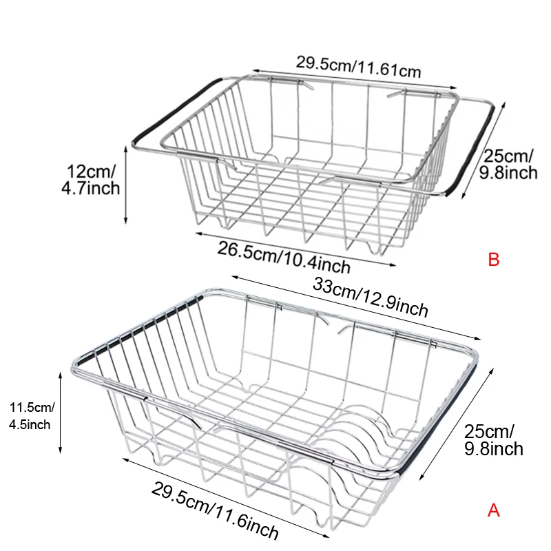 Sink Filter Kitchen Stainless Steel   Drain Vegetables and Fruits  Basket Suction Cup Sponge Shelf Storage Rack