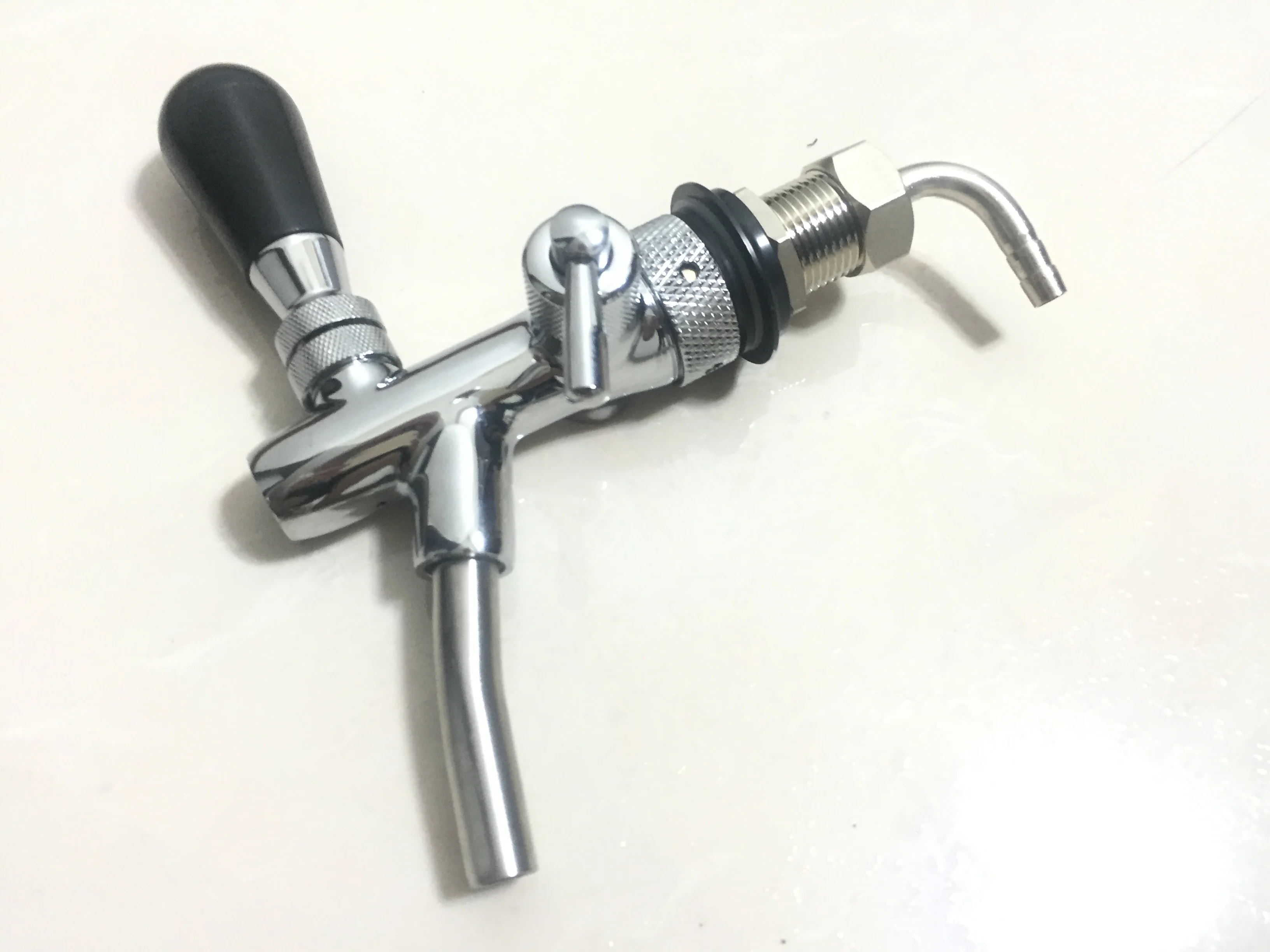 

Adjustable Draft Beer Faucet With Flow Controller Draft Shank Tap Chrome Plating For Keg Tap Homebrew Beer Wine Dispenser