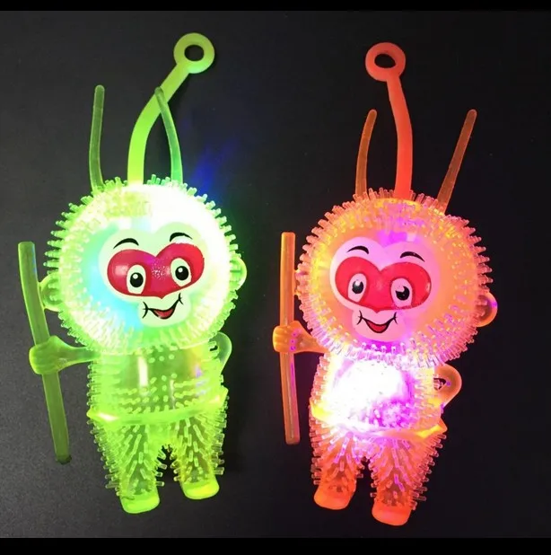 The New Colorful Glowing Maomao Monkey Vent Decompression Wu Empty Flash Ball Soft Rubber Call Ball Toys For Children 2021