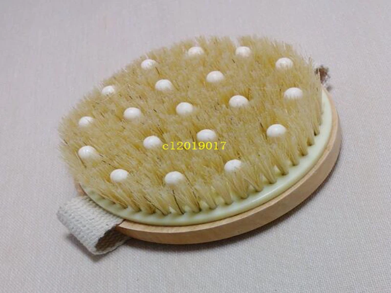 

New Style Hot Dry Skin Body Soft natural bristle the SPA the Brush Wooden Bath Shower Bristle Brush SPA Body Brush without Handl