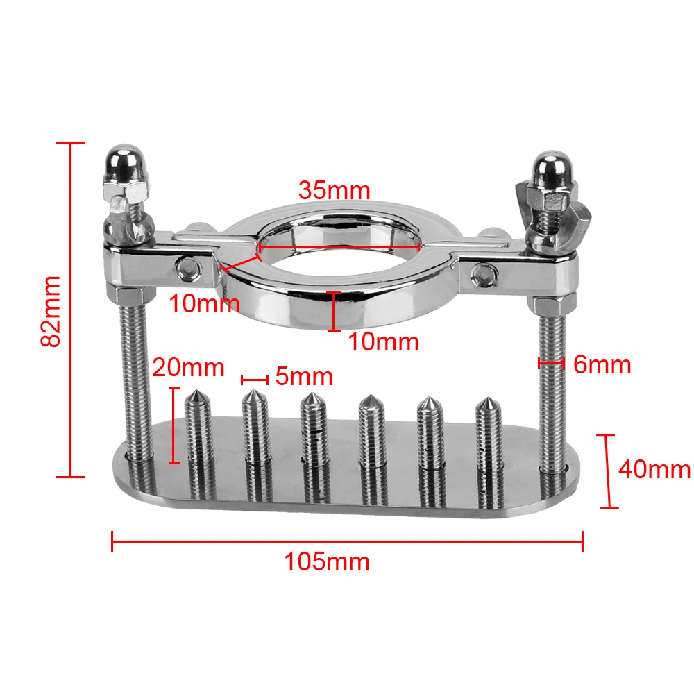 Male Chastity Testicle Clamp Metal Spike Penis Ring Clamp Cock Ring Stretcher Scrotum Stimulation Lock Training Device