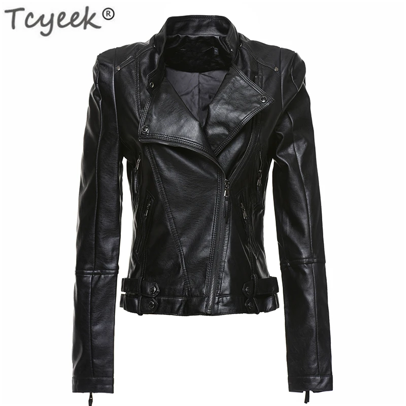 Leather PU Ladies Clothes Jacket Women 2021 Autumn Casual Black Coat Spring Fashion Biker Jackets Chaqueta Mujer LWL852