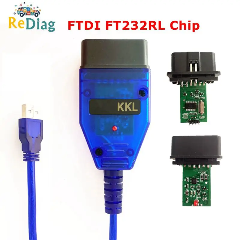 For VAG KKL Scanner Tool for VAG409 with FTDI FT232RL Chip/9241A Red PCB for vag 409 kkl OBD2 USB Interface Diagnostic Cable