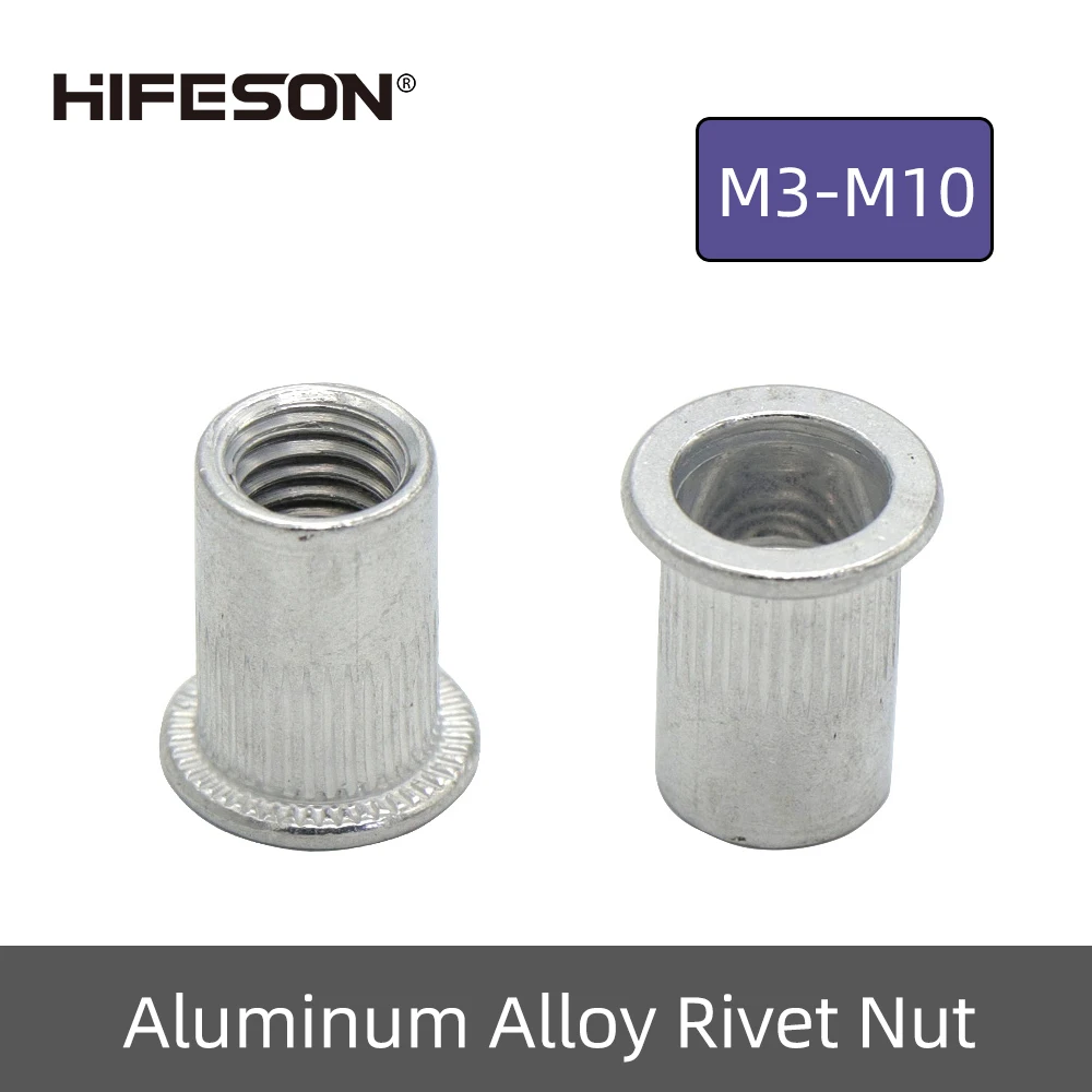 20Pcs M3 M4 M5 M6 M8 M10 M12 Aluminum Alloy Rivnut Flat Head Threaded Insert Nutsert Cap Rivet Nut