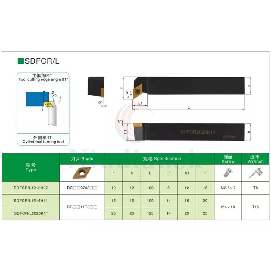 10 قطعة DCMT11T3 المعين كربيد إدراج 1 قطعة SDFCR1616H11 SDFCR2020K11 الخارجية تحول أداة حامل SDFCL أربور CNC مخرطة أداة مجموعة