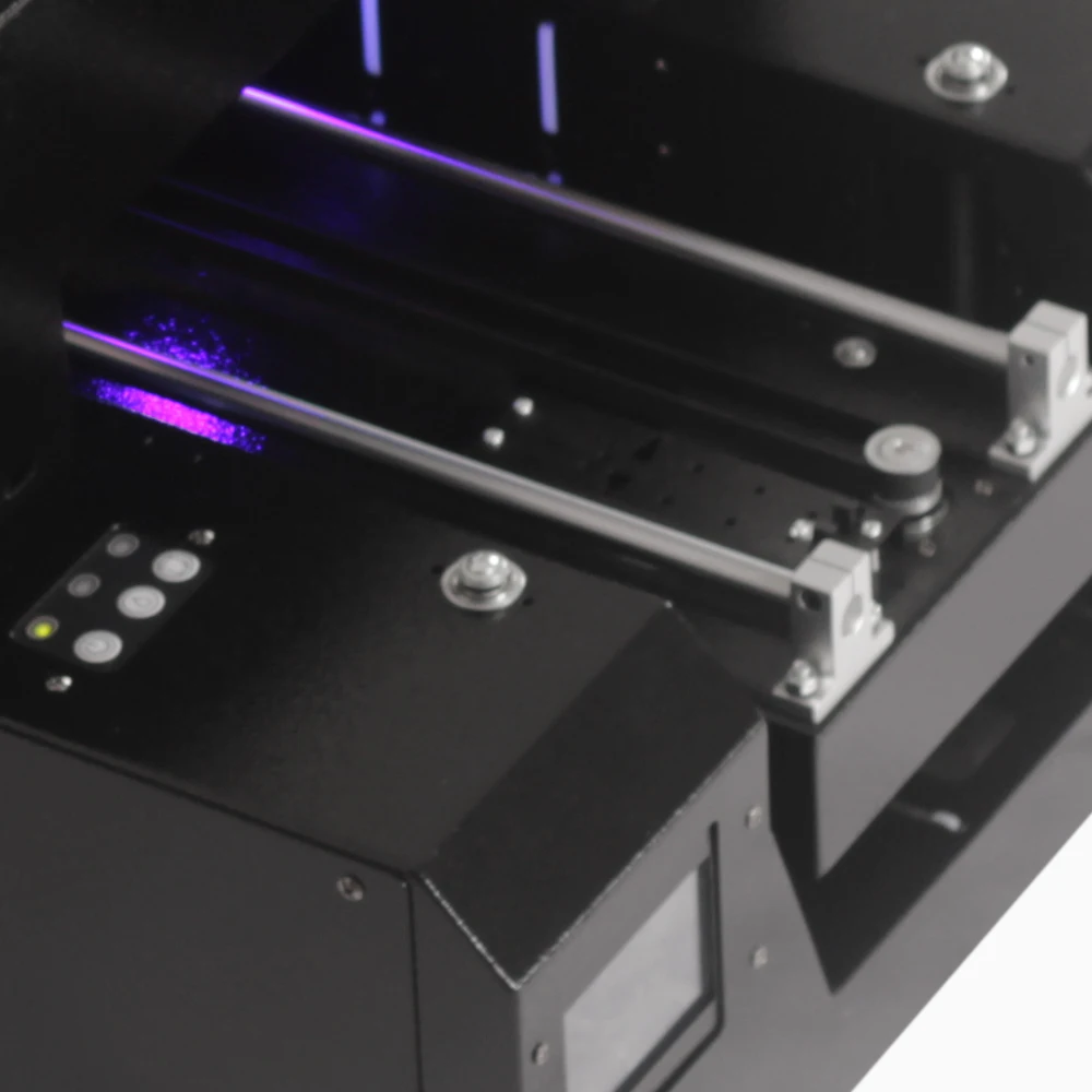 Automatic 6-color printing flat object UV printer A4 + size inkjet for silicone/leather/wood material pattern printing