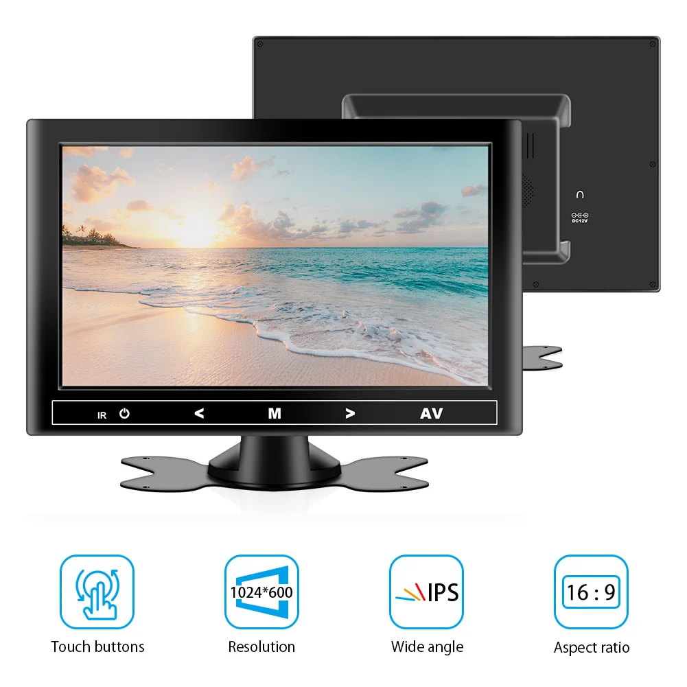 차량용 LCD 모니터, HD HDMI, VGA, AV TV 및 PC DVD 플레이어 카메라, 자동차 후방 보기 헤드레스트 모니터, 주차 후방 보기 시스템, 7/9 인치