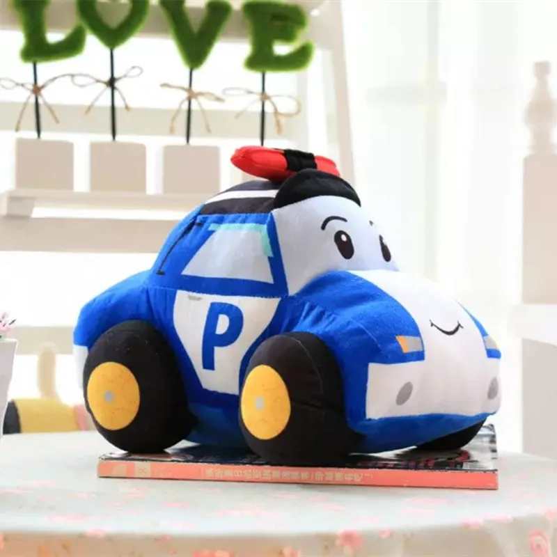 23/30cm Cartoon Cute PoliceCar Ambulance Cute Plush Stuffed Toy Kawaii Car Doll Baby & Toddler Toys For Children Birthday Gifts