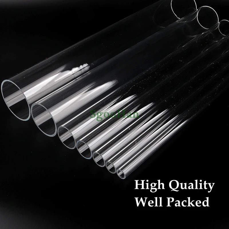 2pcs OD 16~110mm Transparent Acrylic Aquarium Fish Tank Pipe Plexiglass Water Supply Tube Home Garden DIY Watering Fittings 50CM