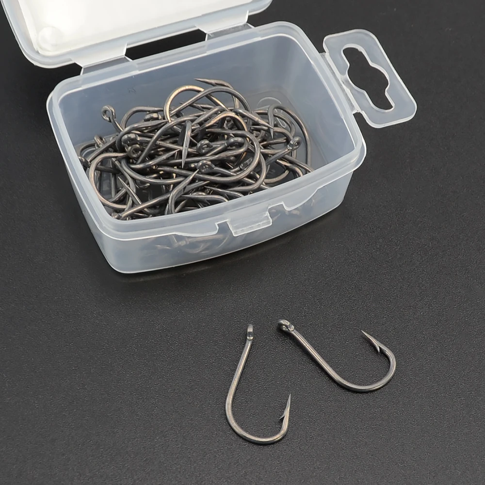 50pcs Coating High Carbon Stainless Steel Micro Barbed Fish Hook Carp Fishing Hooks 8009 Fishing Tool Accessories