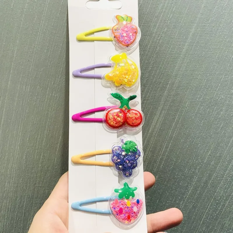 5/6Pcs/Set Colorful Love Heart Hairpins For Girls Headwear Sweet Hair Clips Barrettes Kids Fashion Hair Accessories