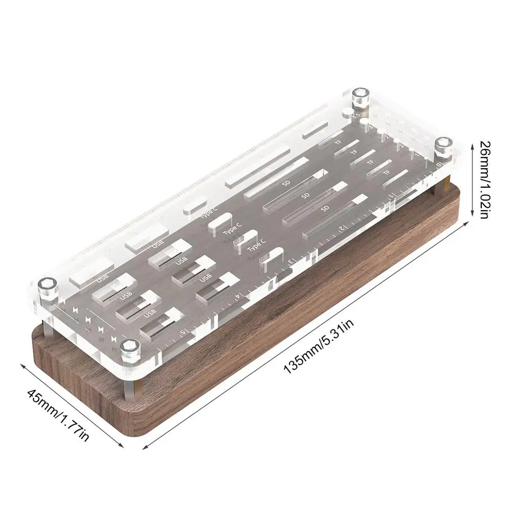 Suporte de armazenamento de cartão de memória de mesa de madeira organizador suporte 29 slots para cf/sd/microsd/sdhc/ms acessórios do jogo caixa de cartão de memória