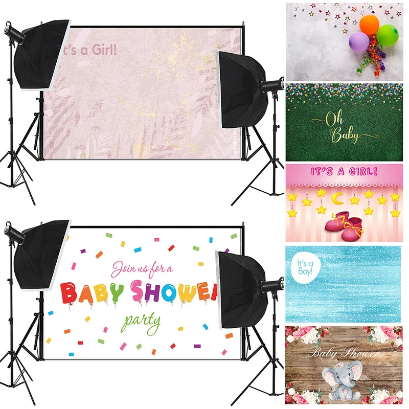 Baby Birthday Photography Background 150/225cm Kids Shower Birthday Backdrop Non-Woven Poster Party Decoration