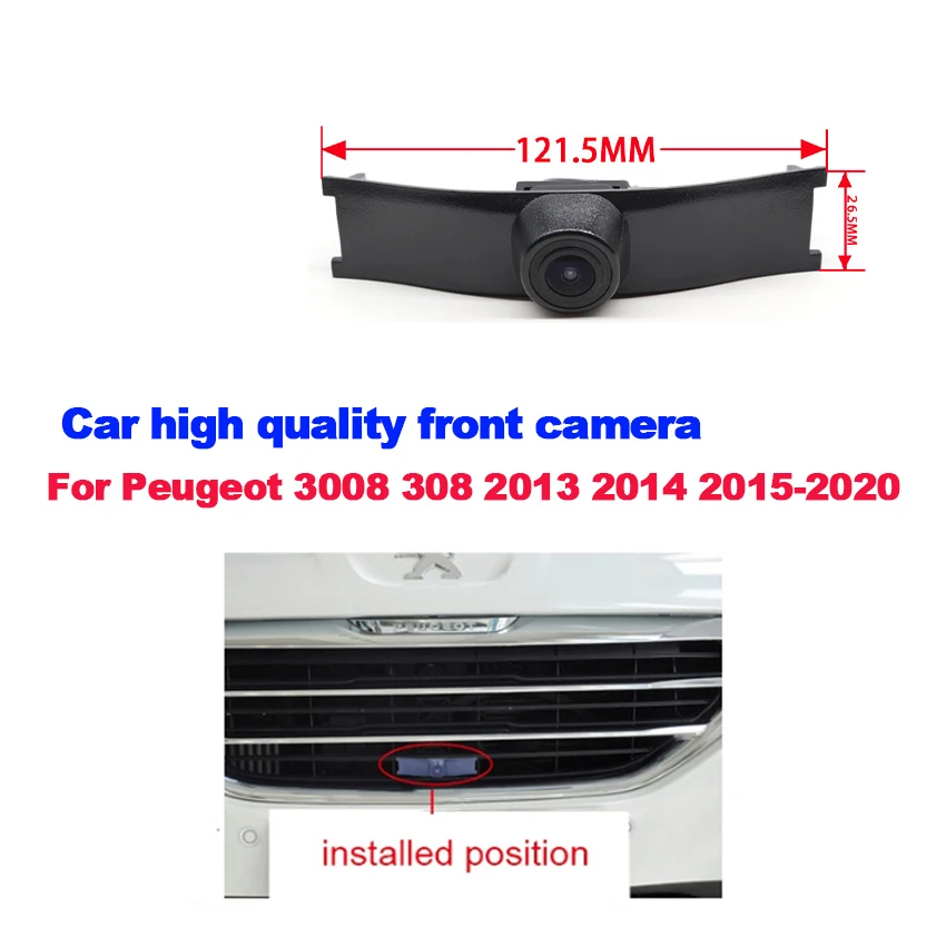 High Quality Car Front View Parking Special Camera For Peugeot 3008 308 2013 2014 2015-2020 Waterproof Night Vision CCD full HD