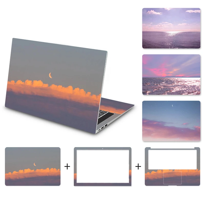 DIY Landscape Cover Laptop Sticker Three-Sided Waterproof Notebook Skin For Lenovo/Dell/ASUS/Huawei/Macbook And Other Models