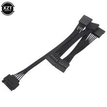 SATA 15Pin M to 5 SATA F Power Splitter Cable #4