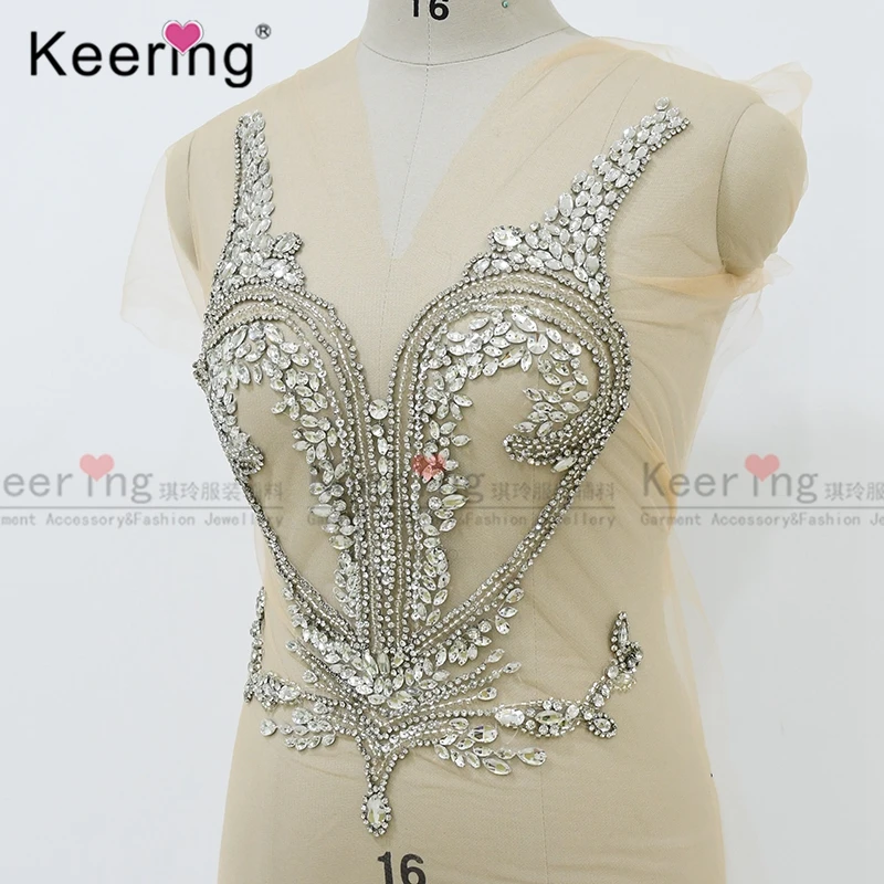 Imagem -03 - Keering-heart-shaped Frisado Cristal Sereia Vestidos de Noiva Rhinestone Applique Wdp152 Nova Chegada