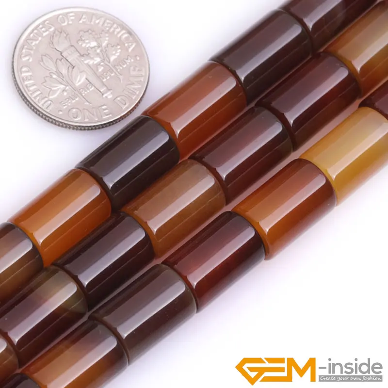 Tube Columnar Shape Yellow Carnelian Natural Stone DIY Loose Beads For Jewelry Making Strand 15 Inches