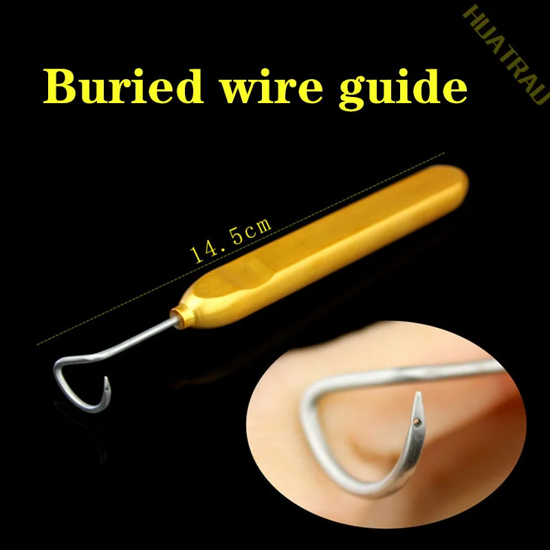 Line carving splitter facial plastic v-line lifting surgical instrument buried wire splitter needle small gold hook guide needle