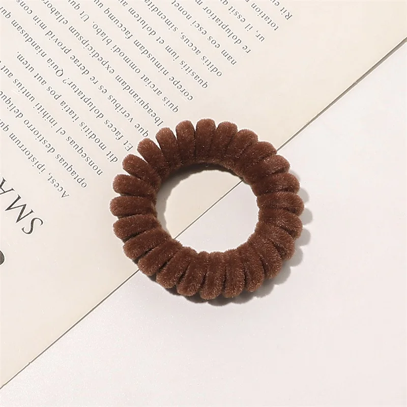 3pcs/lot Elastic Hair Band Women Hair Rubber Band Spiral Flocking Hair Tie High Elasticity Telephone Wire Hair Accessories New