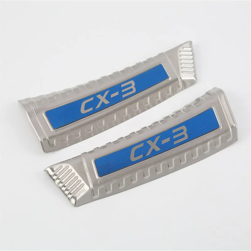 For Mazda CX-3 CX3 2015 2016 2017 2018 2PCS Stainless Steel Back Door Door Sill Cover Trim Sticker Car Styling Accessories 2PCS