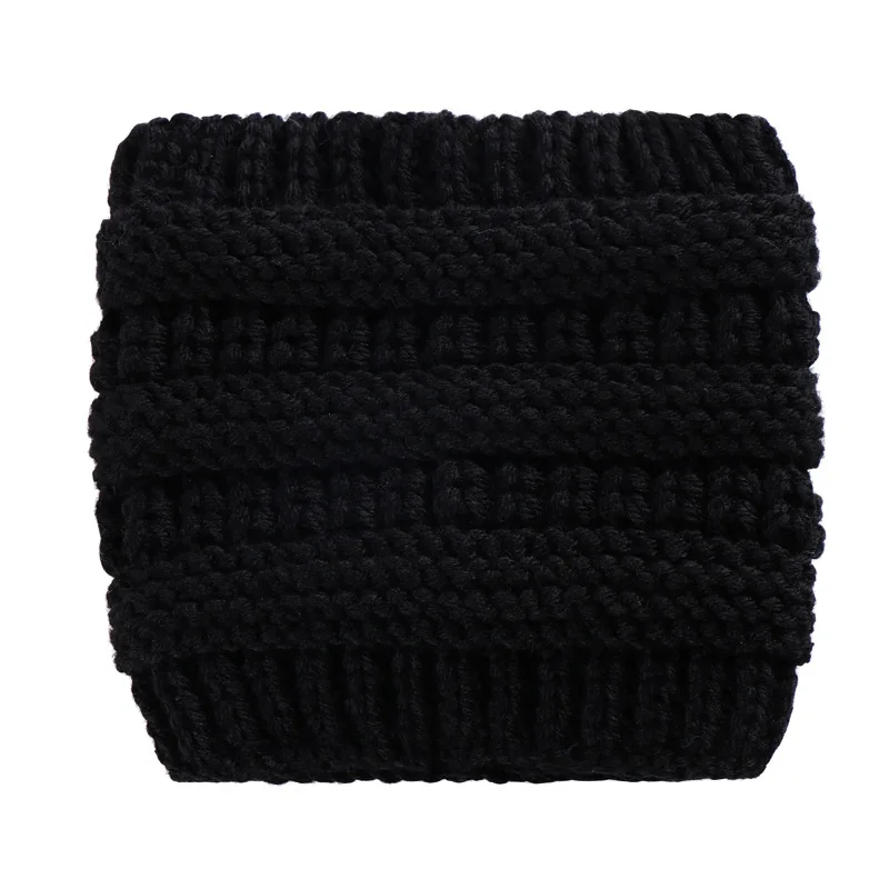 Soft Knit Ponytail Beanie Hat Knit Messy Bun Winter Cap Women Skullies Beanies Warm Cap Fashion Knitted Woolen Crochet Hats 58g