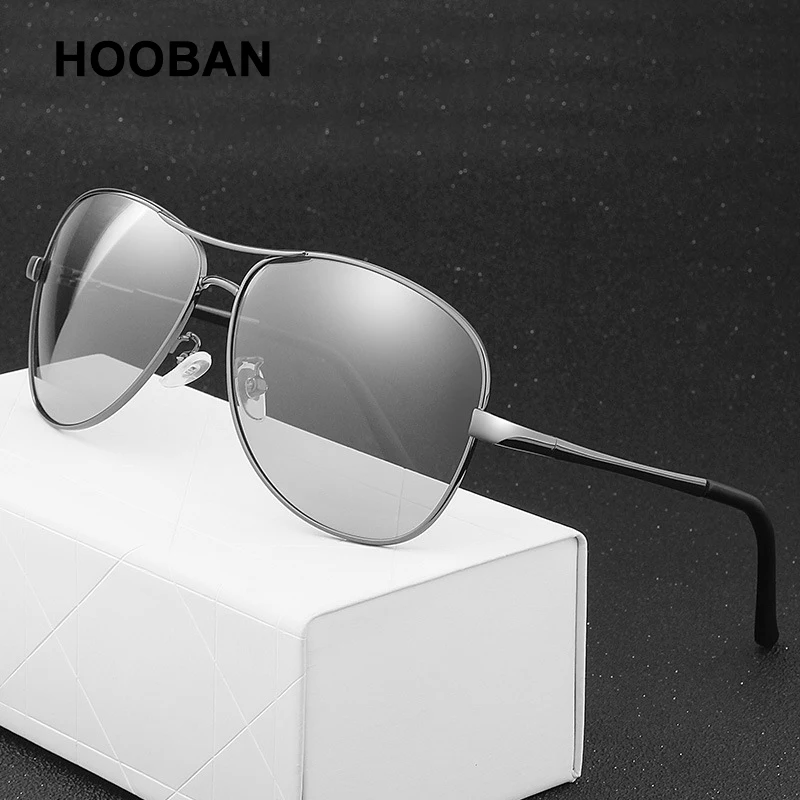 New Photochromic Polarized Sunglasses Men Women Classic Pilot Chameleon Sun Glasses Fashion Change Color Fishing Eyeglasses