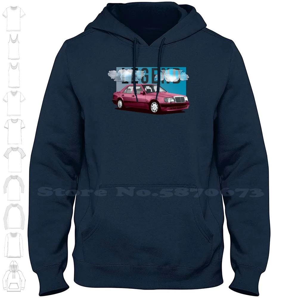 W124 Legend 100% Cotton Hoodie T-Shirt W124 C124 Soupe E Class W123 W210