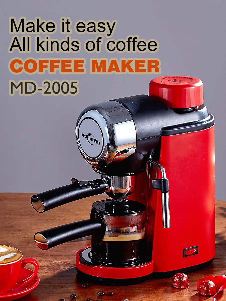 0.25L 5 바 카푸치노 라떼 에스프레소 커피 메이커 기계, 미니 스팀 멋진 우유 거품 반자동 이탈리아 커피 메이커 선물