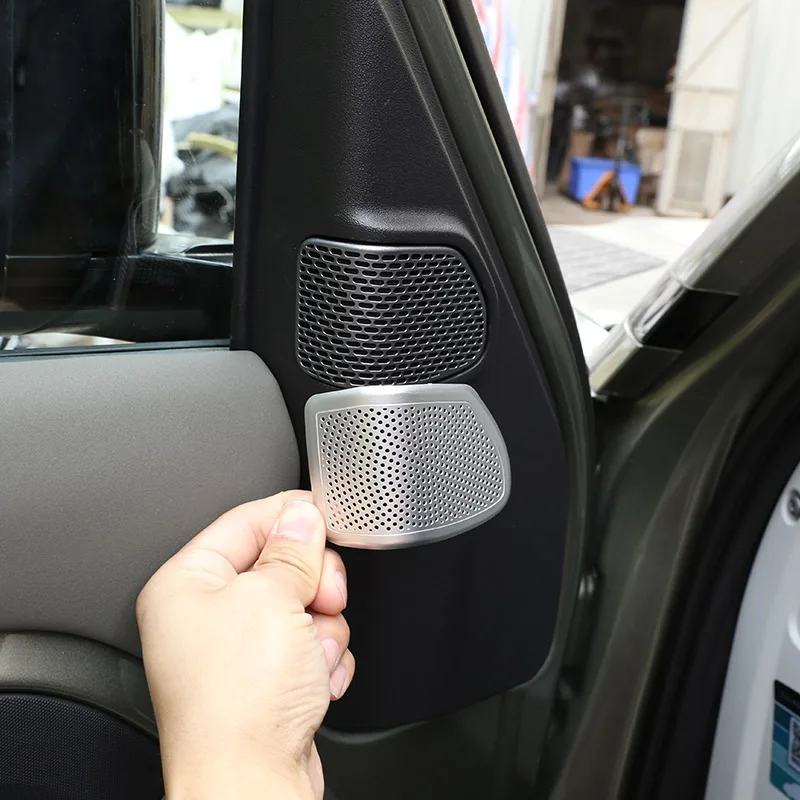 Defender Accessories Aluminum alloy Car Inner Treble Speaker Net cover stickers For Land Rover Defender 110 20 auto Accessories