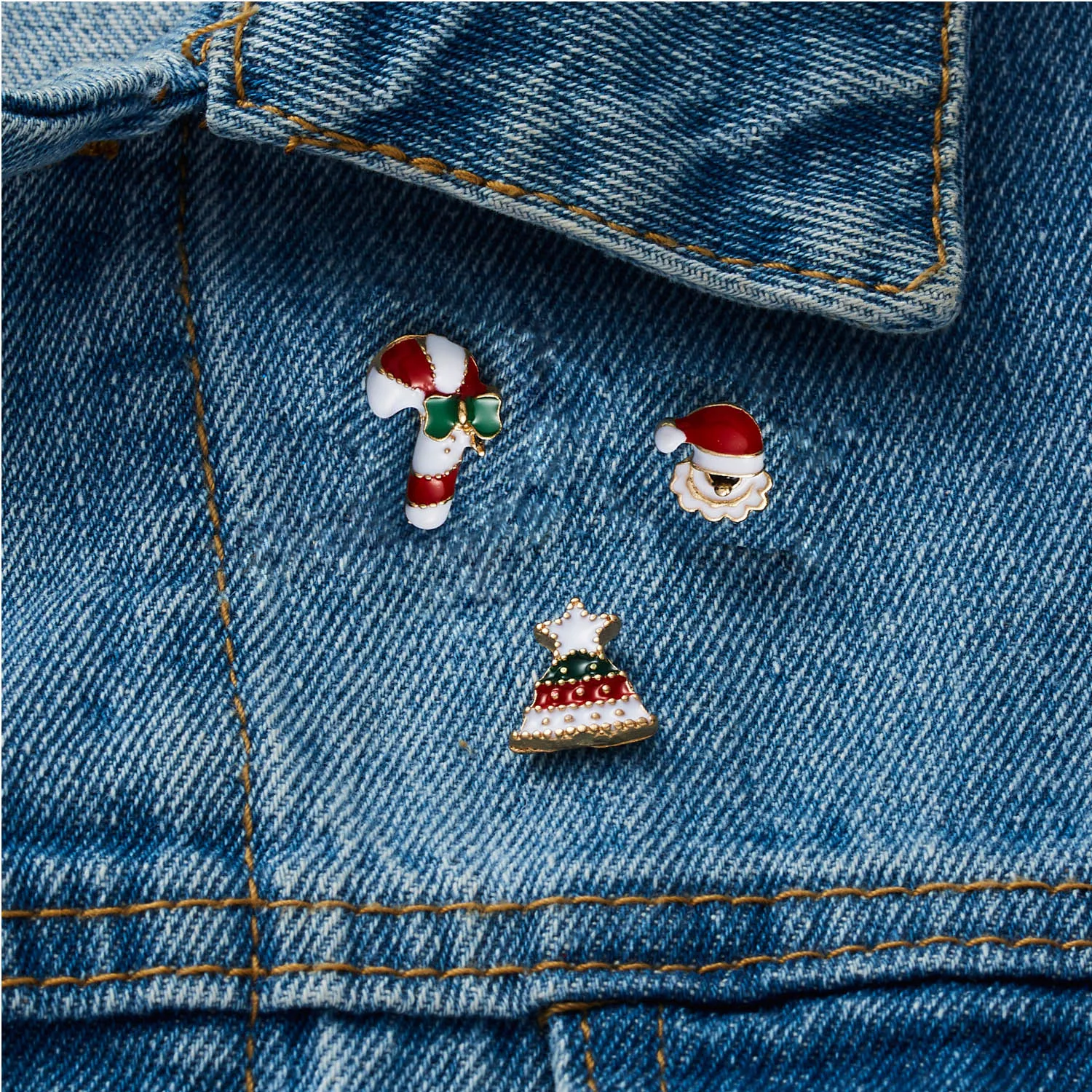 3 teile/satz Weihnachten Geschenk Für Frauen Männer Broschen Emaille Pins Santa Claus Glocke Elch Schneeflocke Weihnachten Baum Brosche Neue Jahr Pin – Detail 10