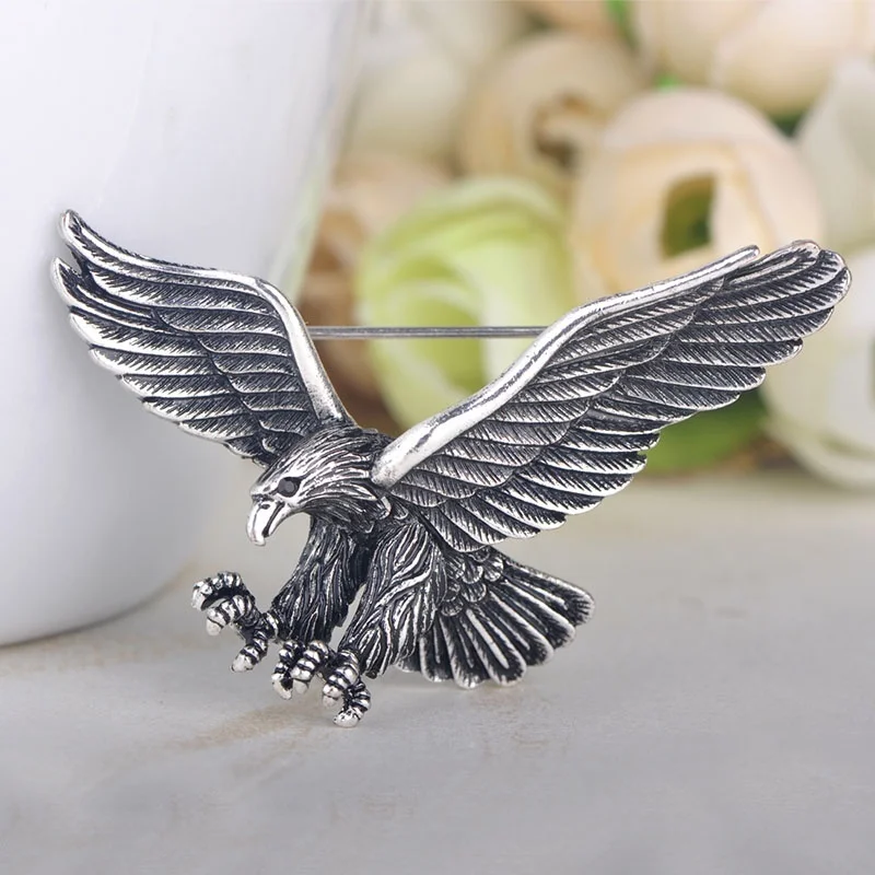 Men\'s Classic Creative Design Flying Eagle Brooch Retro Prom Party Casual Jewelry Gift Brooch