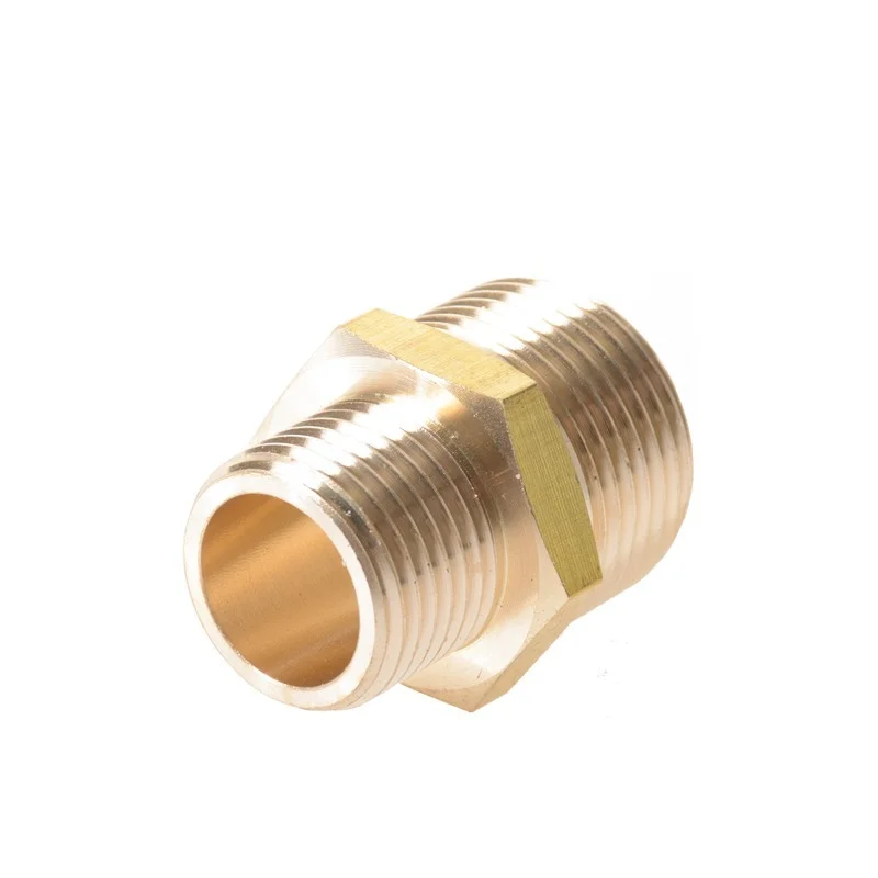 1/8" 1/4" 3/8" 1/2" 3/4" 1" BSP Brass Pipe Hex Nipple Fitting Male Thread Quick Adapter Coupler Connector for Water Oil Gas