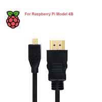 Raspberry Pi 4B Micro HDMI-compatible to HDMI-compatible Video Cable Support 4K  Adapter Cord for Tablet HDTV Android