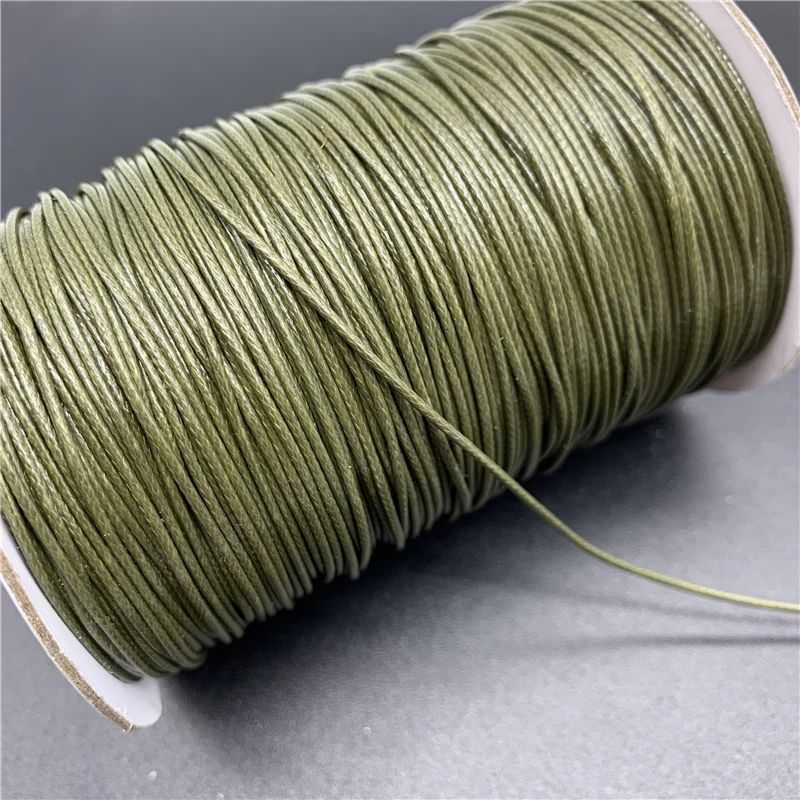 0.5mm 0.8mm 1mm 1.5mm 2mm Army Green Waxed Cotton Cord Rope Waxed Thread Cord String Strap Necklace Rope For Jewelry Making