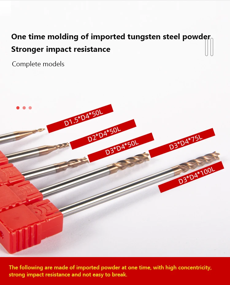 HRC60 Xay Cắt Carbide 2 Sáo 4 Sáo 1,2 Năm 3,4,5,6 Năm 7,8,9,10 Năm 11,12,14,16,18,20Mm Tay Cầm Xay Cắt Kim Loại CNC Cắt