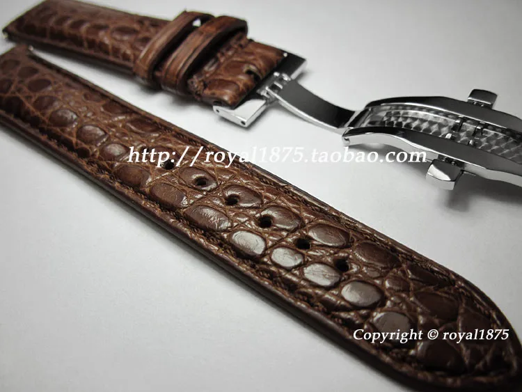 New Handmade Crocodile Leather Strap for IWC Genuine Leather Strap Portuguese 7 Portofino Pilot Series Watch Strap Black Brown