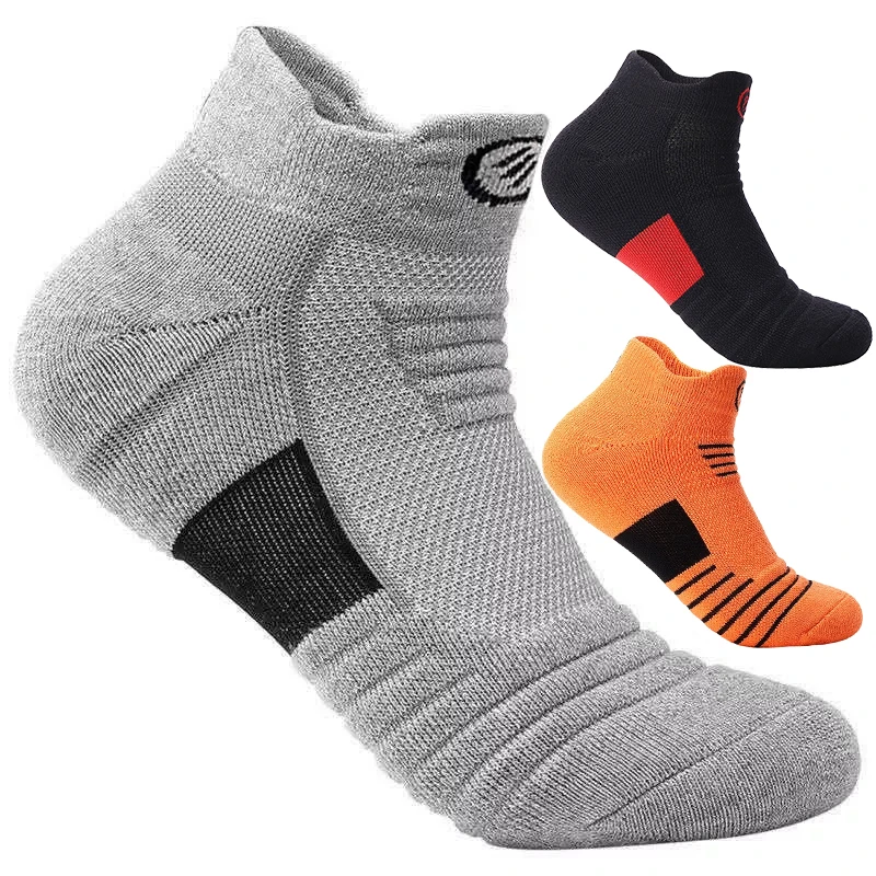 3 Pairs/batch Mens Basketball Sports Cycling Socks Cotton Ankle Socks Breathable Active Trainer Sports Outdoor Running Socks